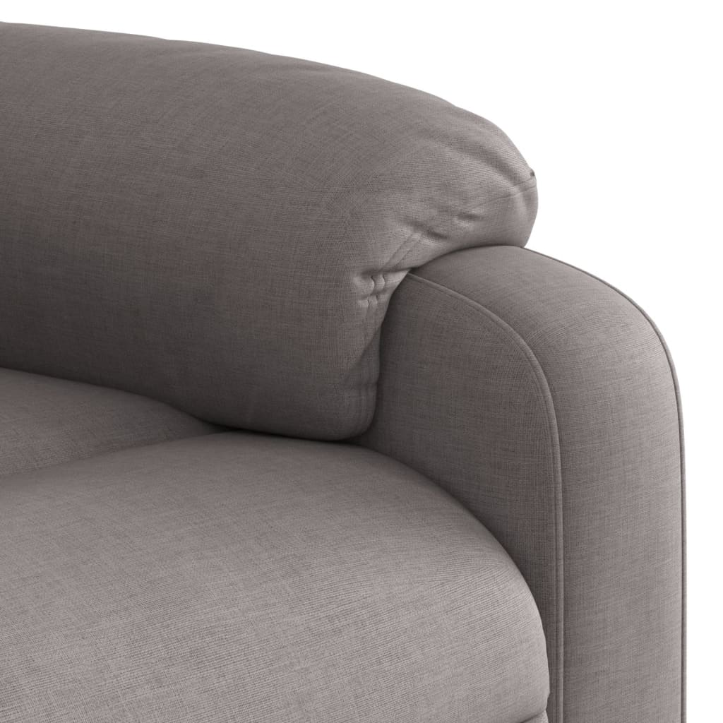 Recliner with lift-up function, taupe, fabric