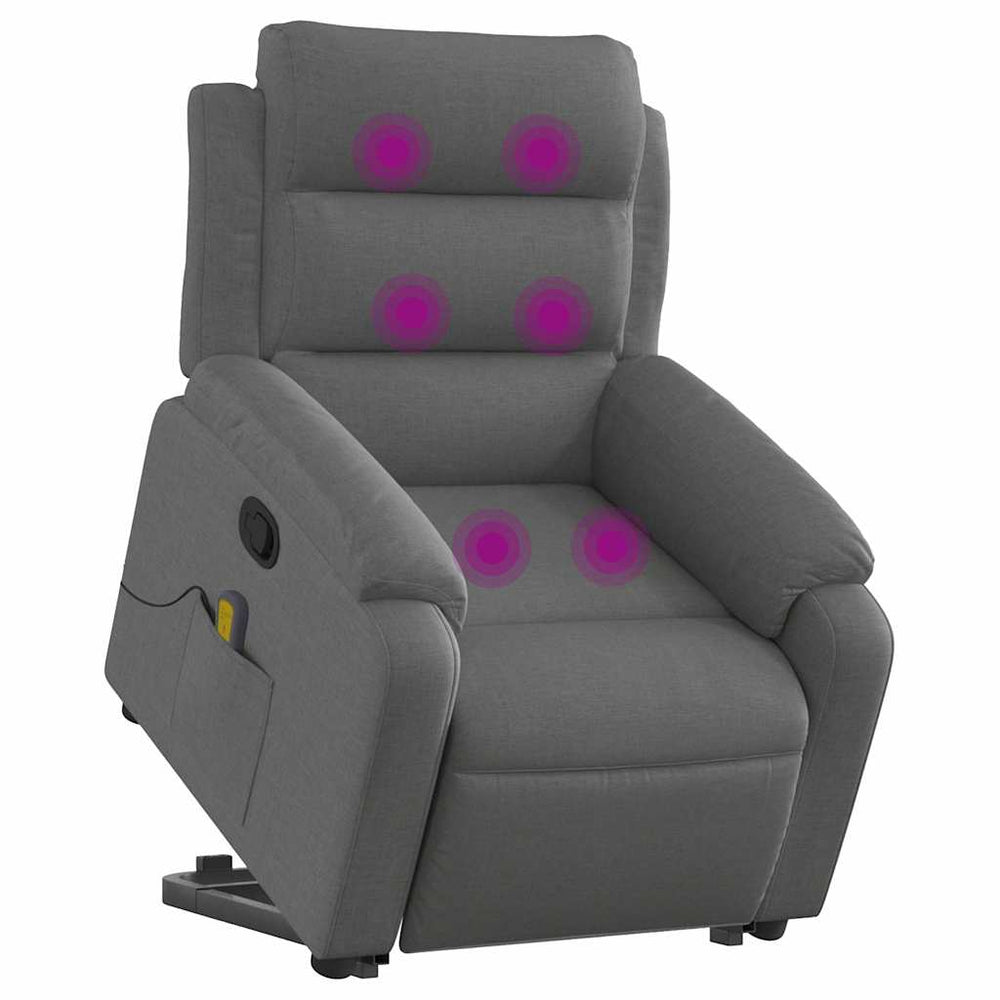 Standing massage chair, dark grey, fabric