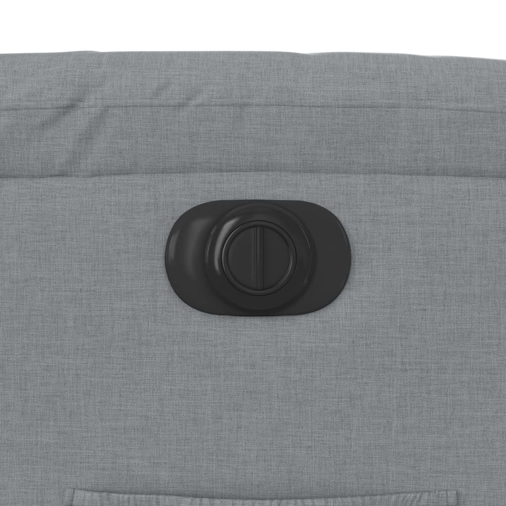 Rise and recline armchair, light grey, fabric