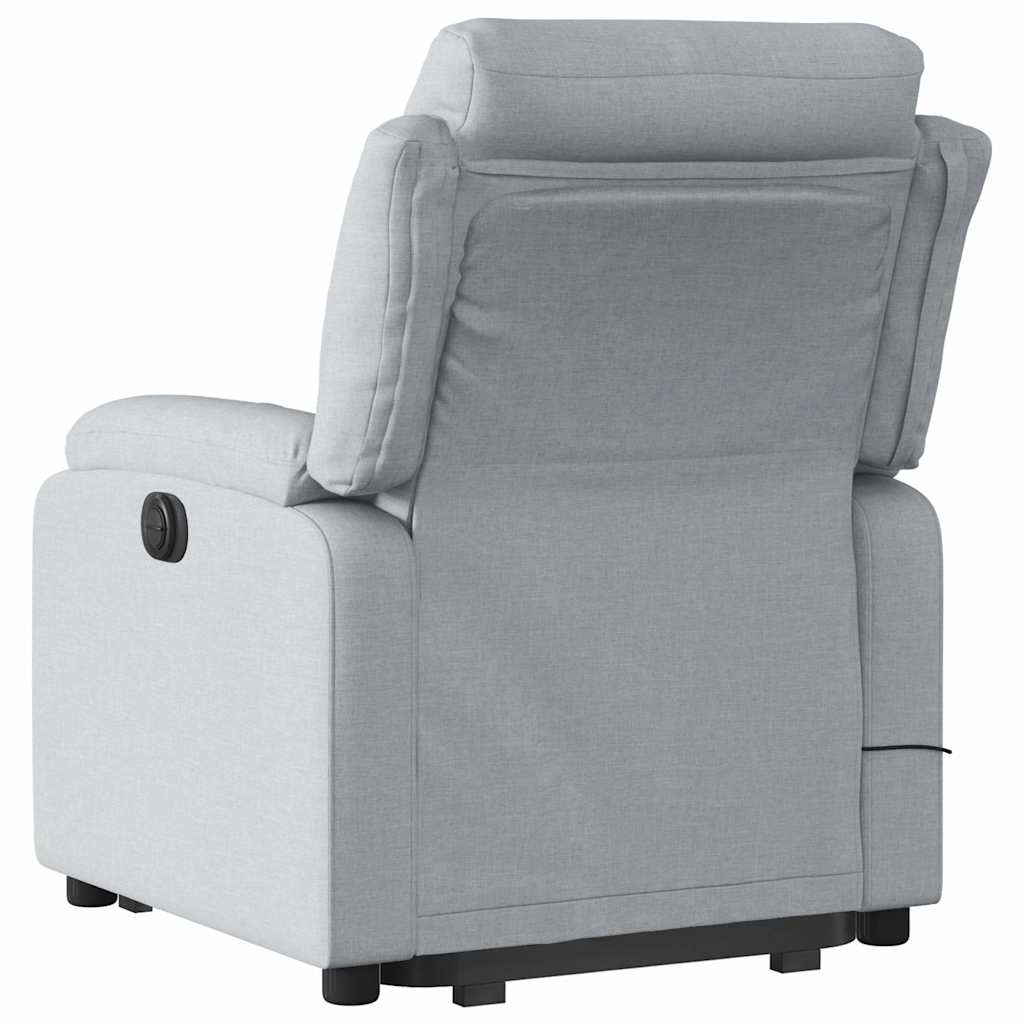 Reclining Massage Chair, Light Grey, Fabric