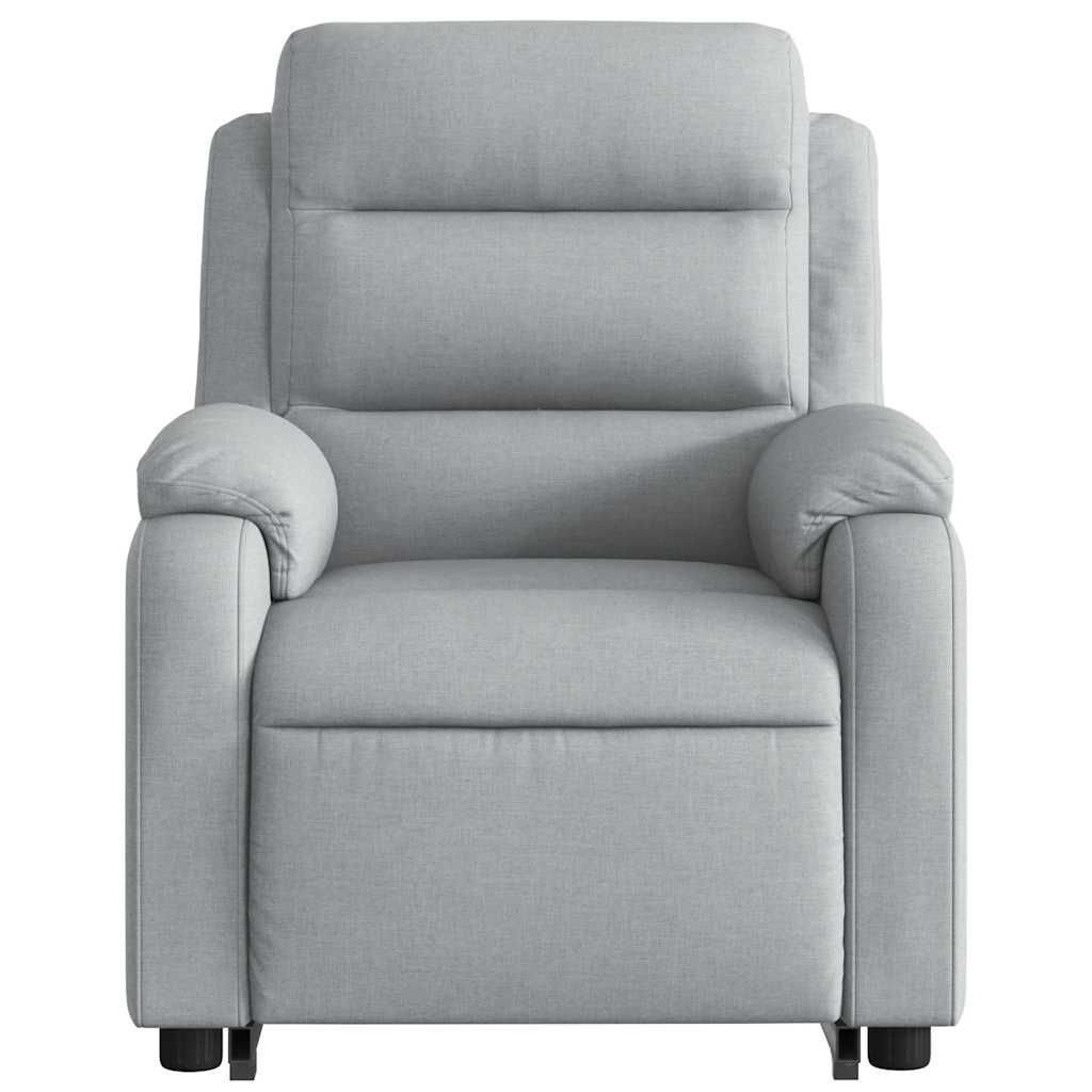 Reclining Massage Chair, Light Grey, Fabric