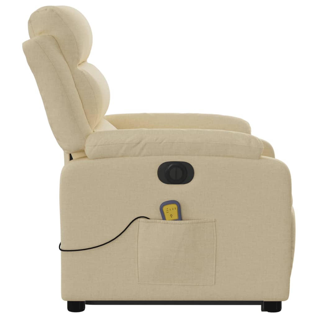 Lift Recliner Massage Chair, cream, fabric