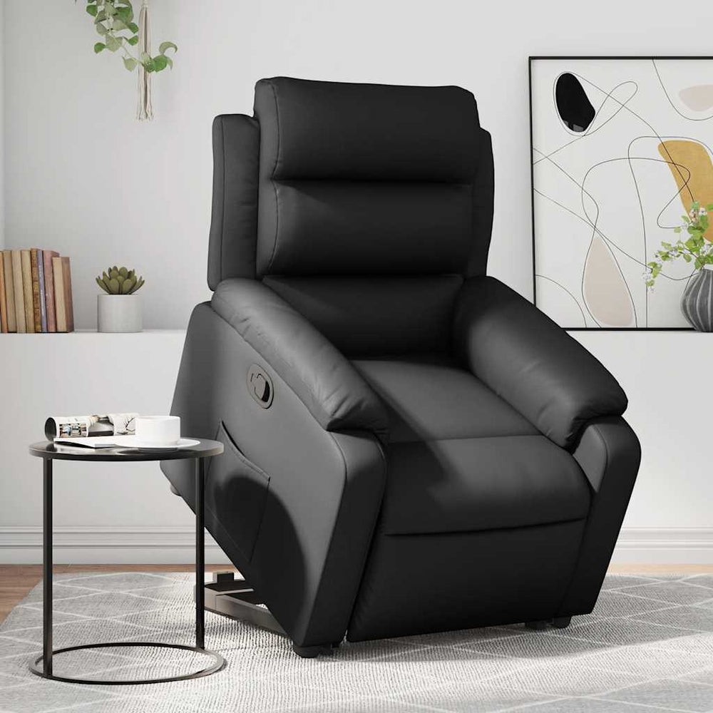 Standing Recliner, black, artificial leather