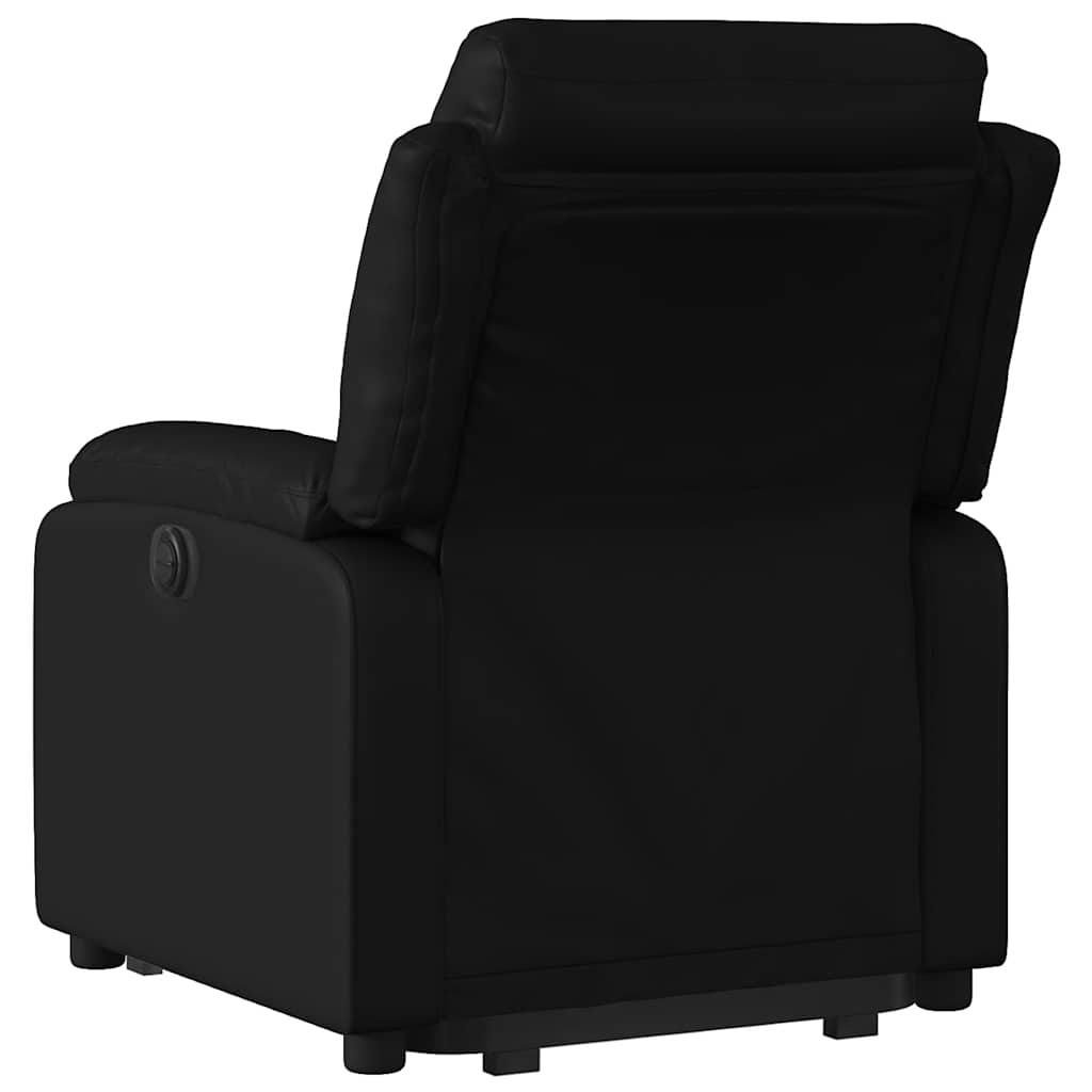 Standing electric armchair, black, artificial leather