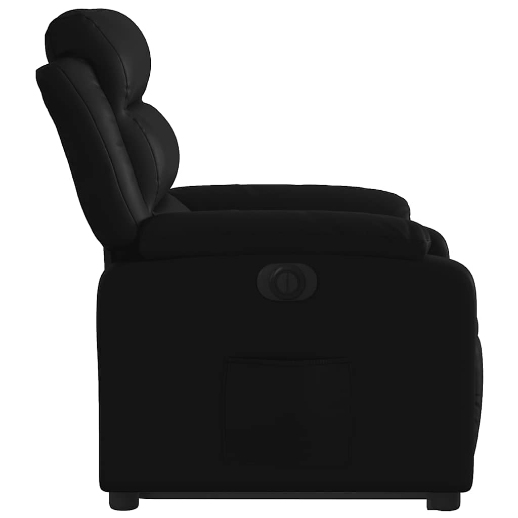 Standing electric armchair, black, artificial leather
