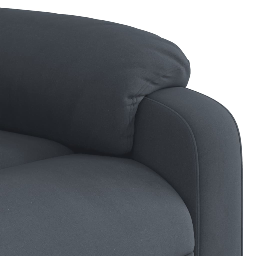 Electric reclining armchair, dark grey, velvet