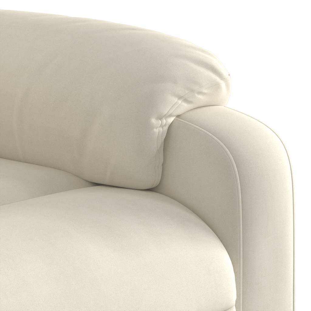 Electric reclining armchair, cream, velvet