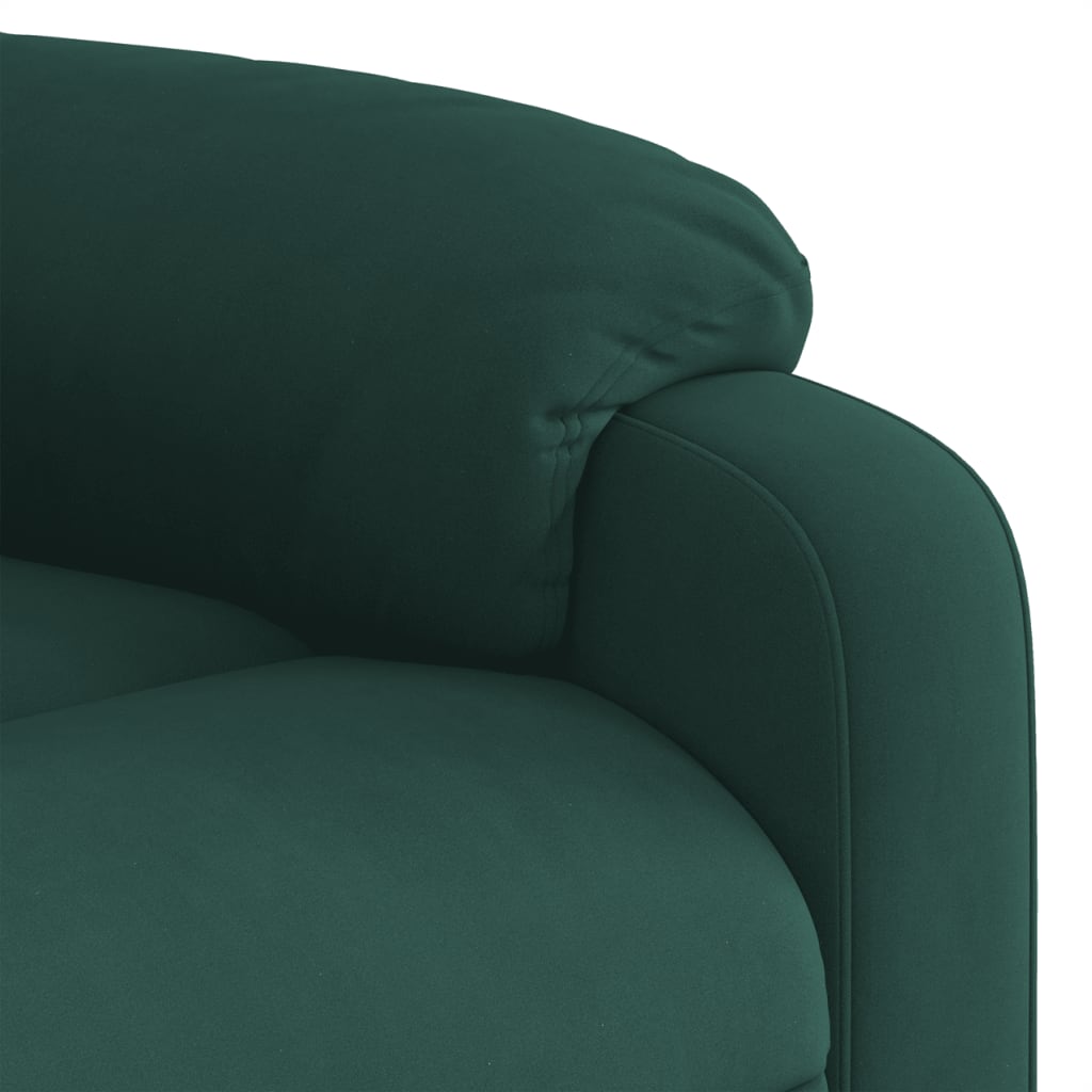 Elektrinis masažinis krėslas, tamsiai žalias, aksomas