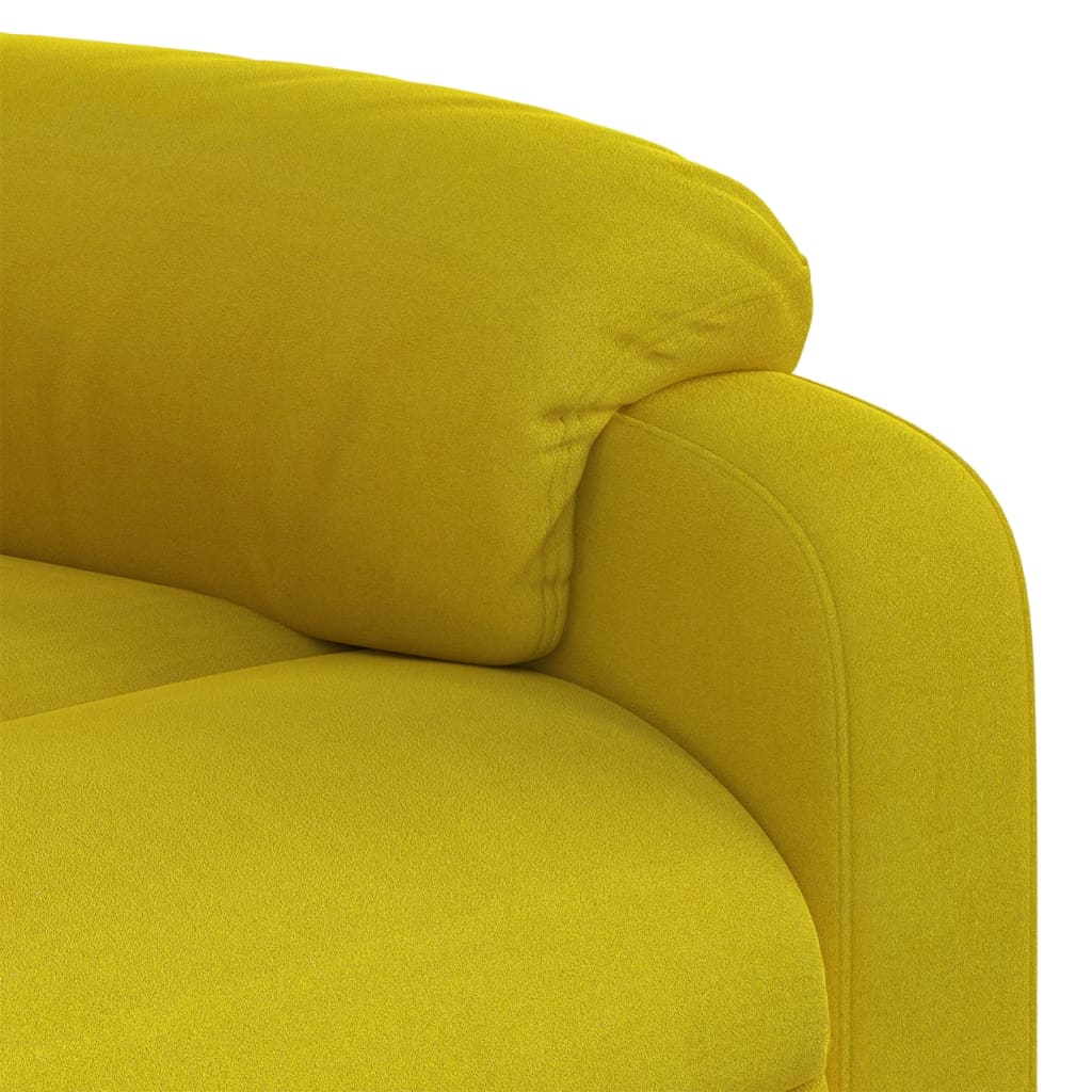 Elektrinis atlošiamas masažinis krėslas, geltonas, aksomas