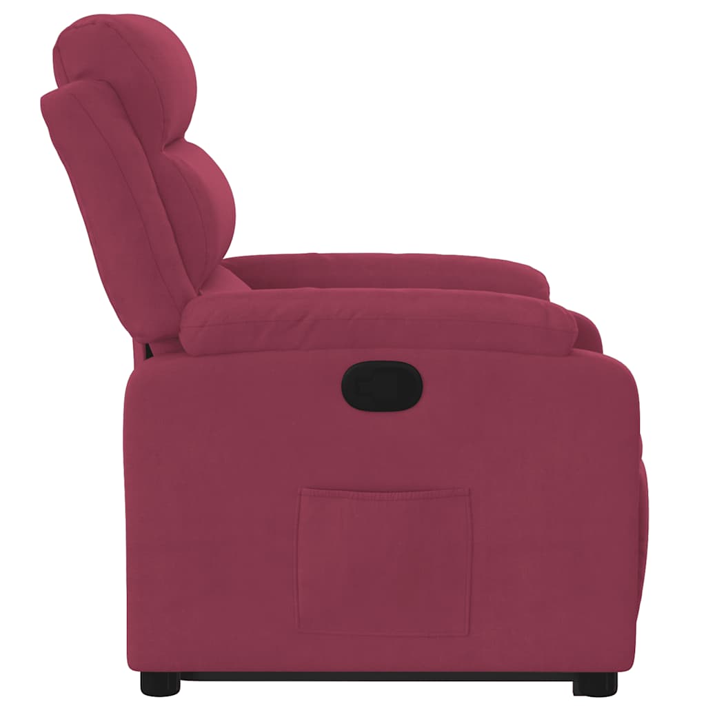 Atsistojantis atlošiamas krėslas, raudonojo vyno, aksomas