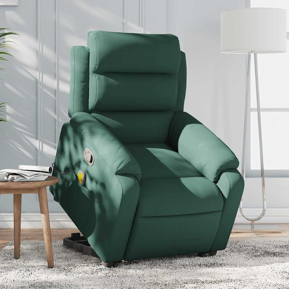 Standing massage chair, dark green, velvet