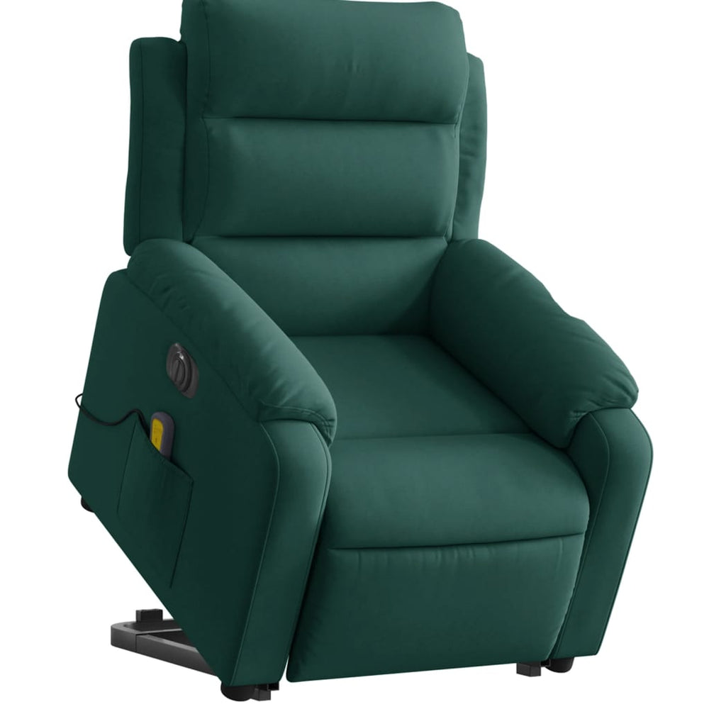Standing massage chair, dark green, velvet