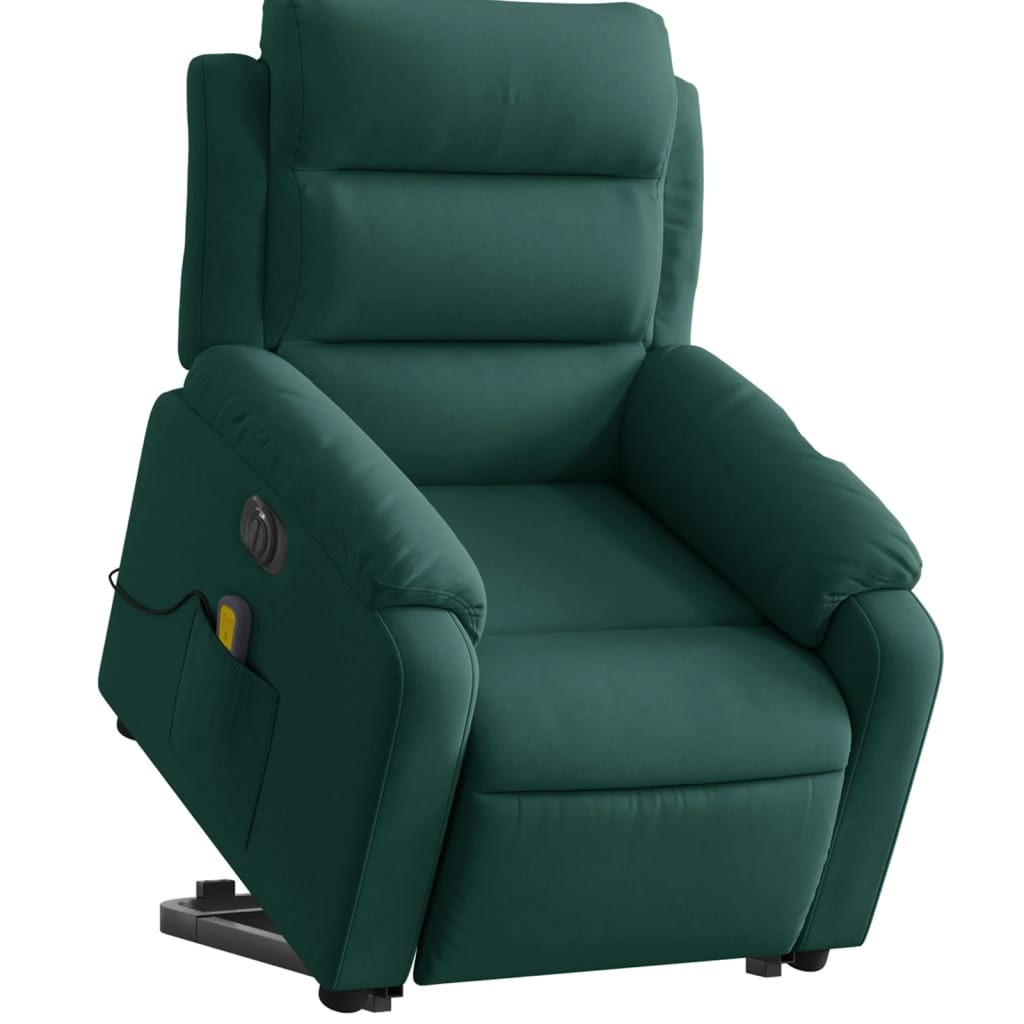 Standing massage chair, dark green, velvet