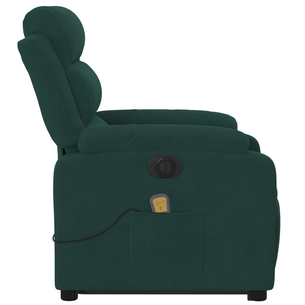Standing massage chair, dark green, velvet