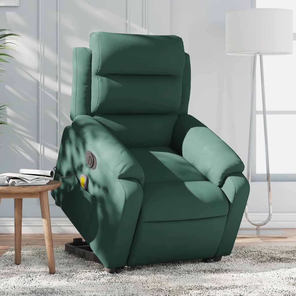 Standing massage chair, dark green, velvet