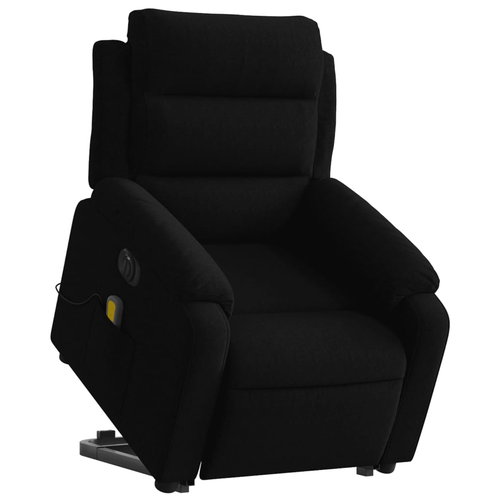 Electric Reclining Massage Chair, black, velvet