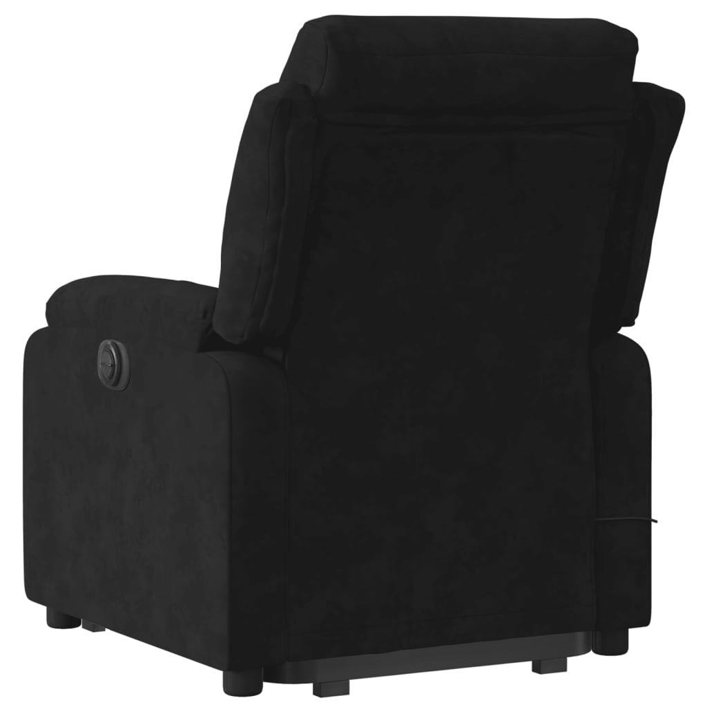 Electric Reclining Massage Chair, black, velvet