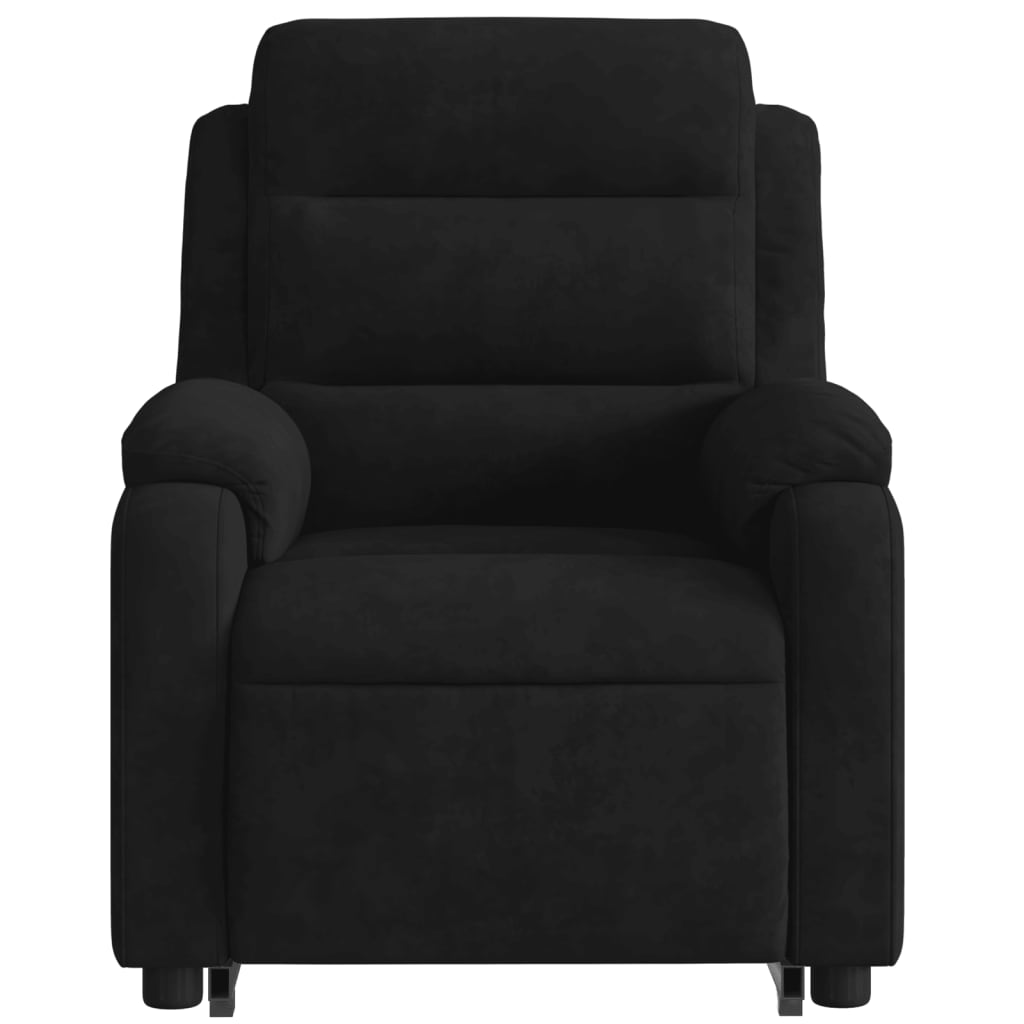 Electric Reclining Massage Chair, black, velvet