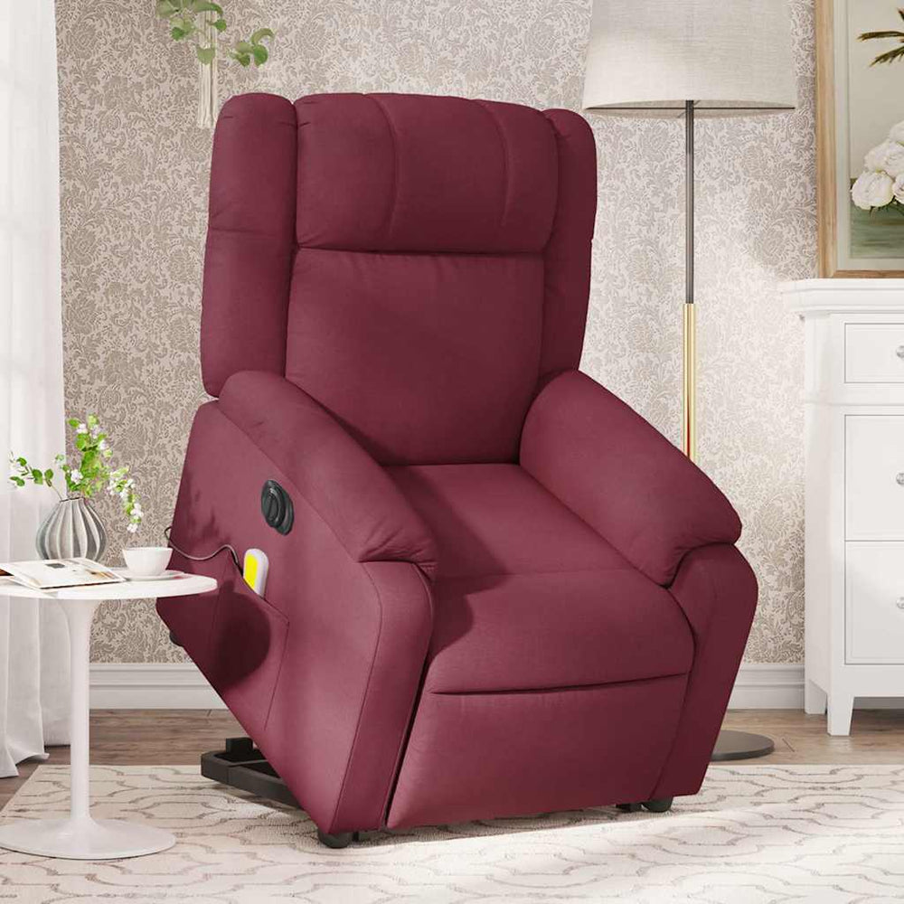 Standing electric massage chair, wine, fabric