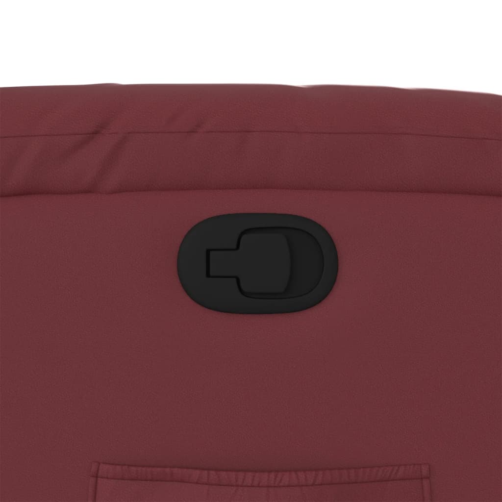 Reclining stand-up armchair, red wine, artificial leather