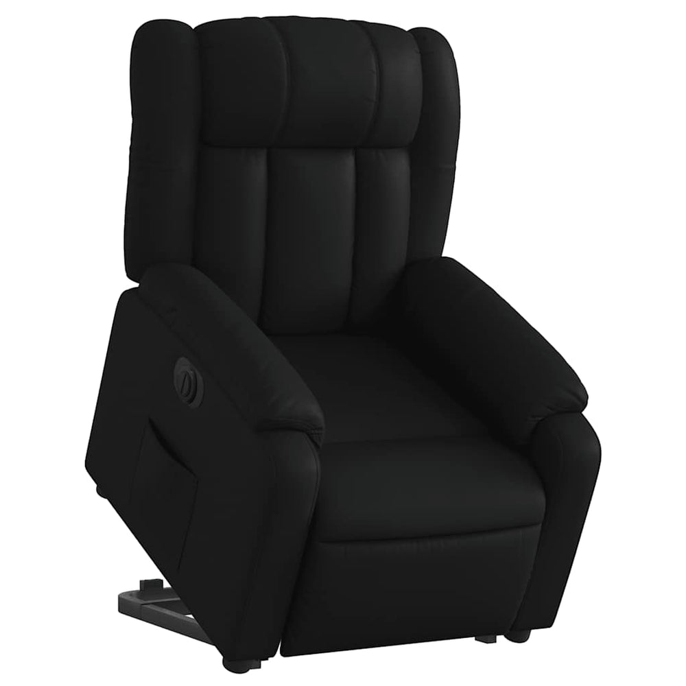 Standing electric armchair, black, artificial leather
