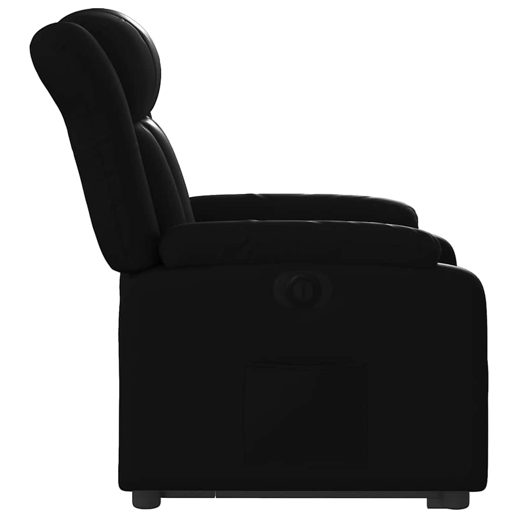 Standing electric armchair, black, artificial leather