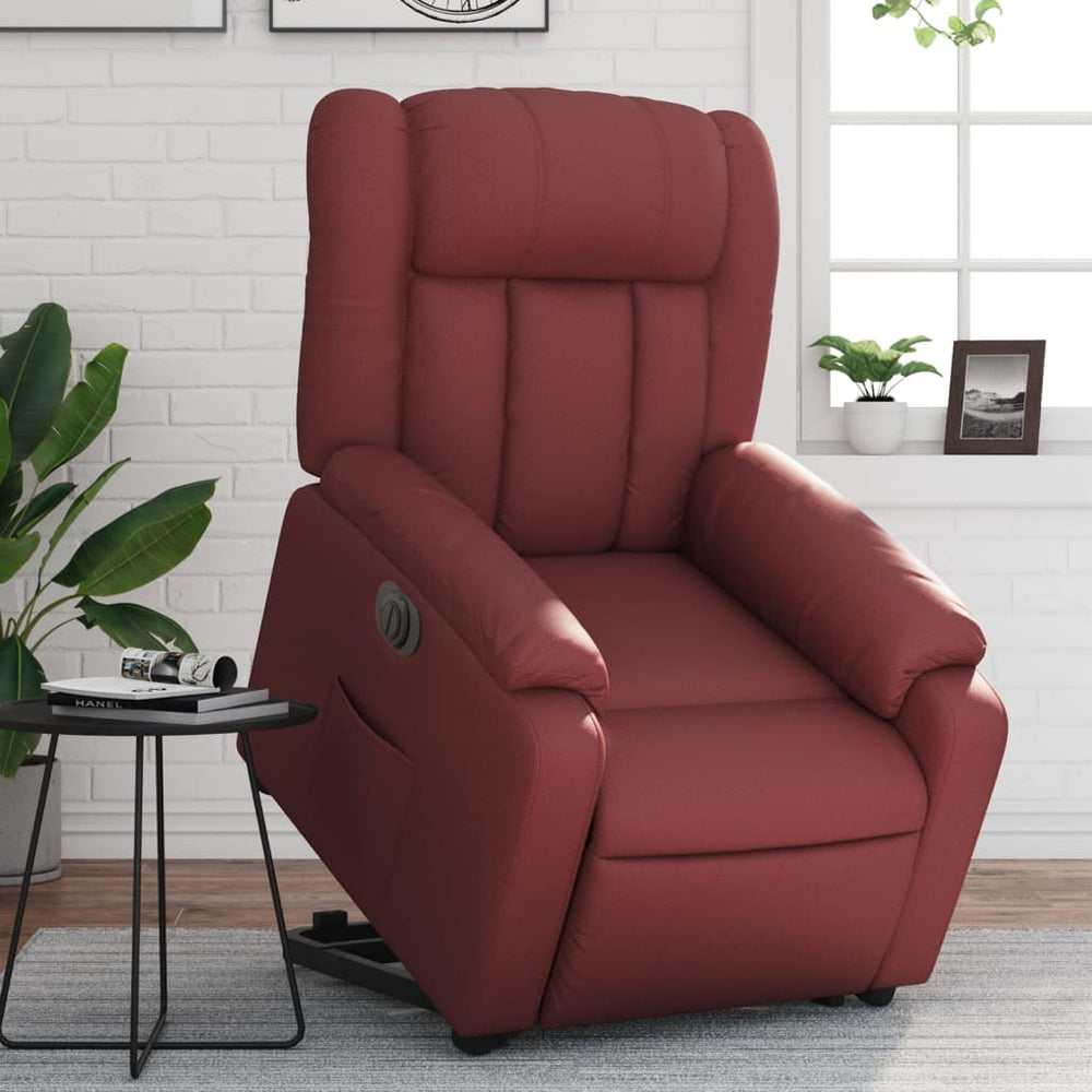 Electric lift chair, red wine, artificial leather