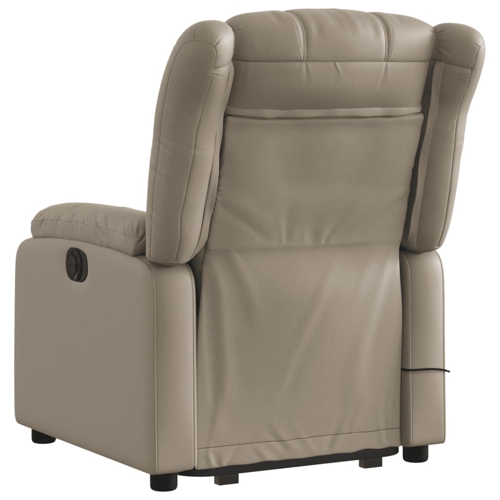 Reclining massage chair, cappuccino, artificial leather