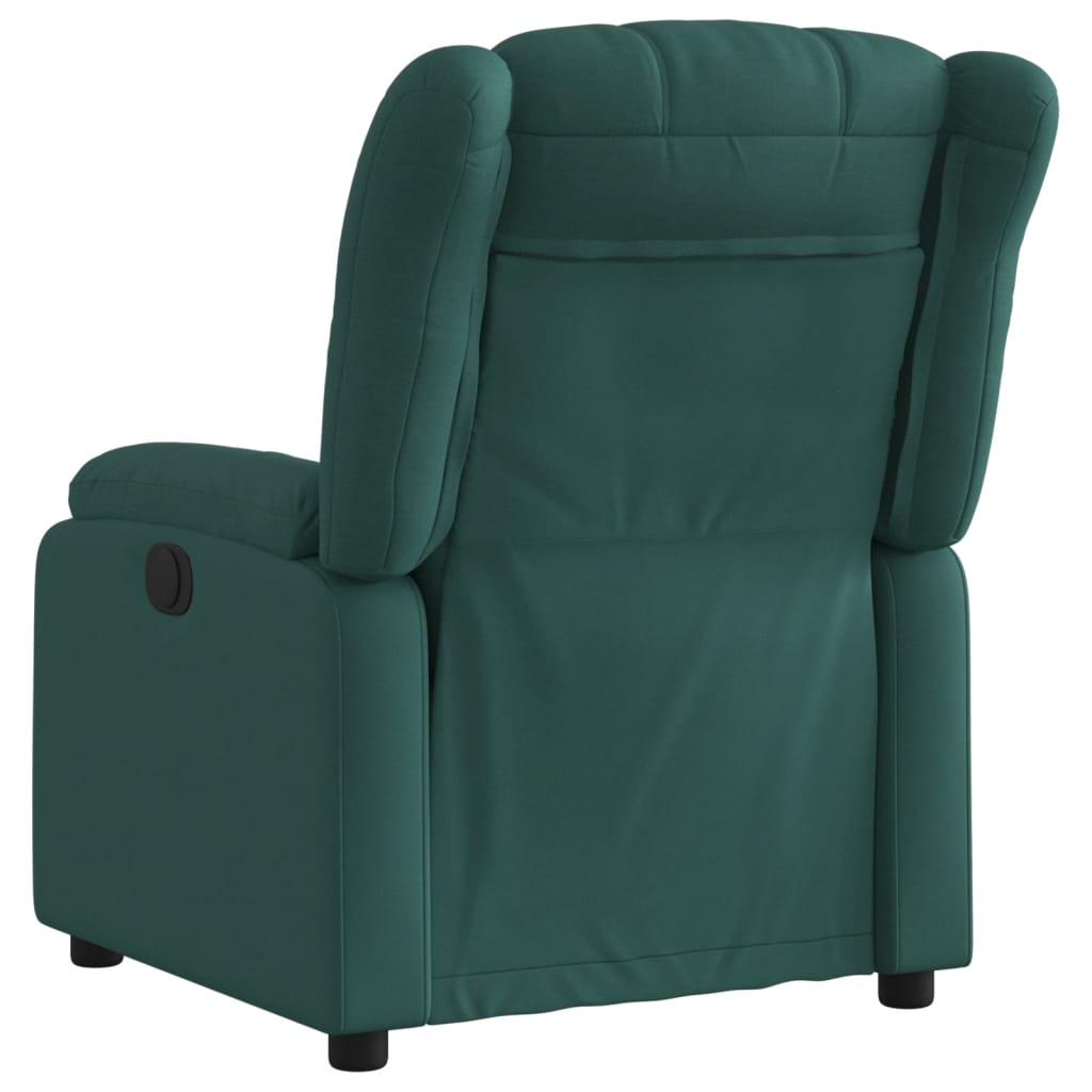 Electric recliner, dark green, fabric