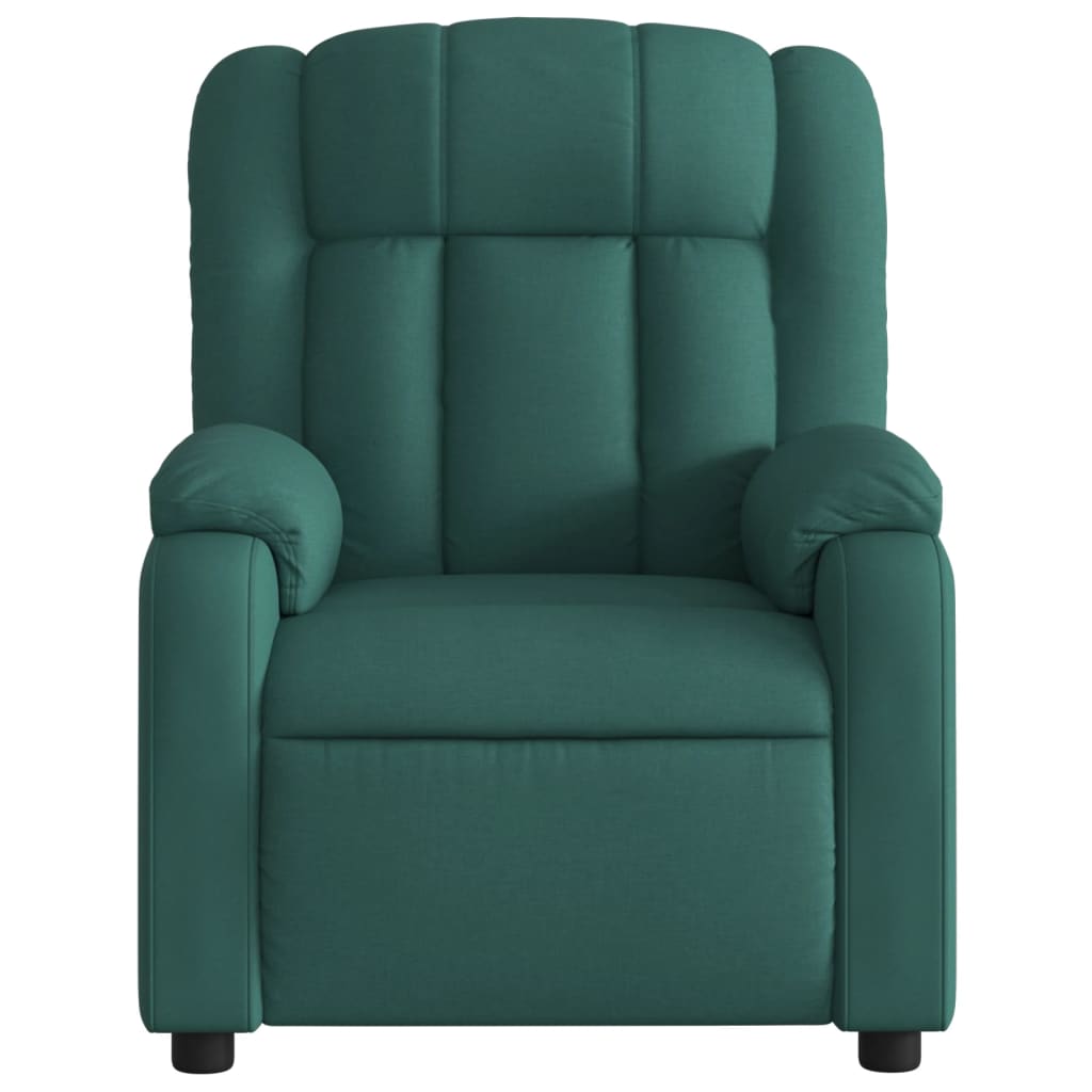 Electric recliner, dark green, fabric