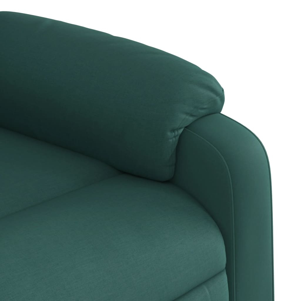 Electric recliner, dark green, fabric