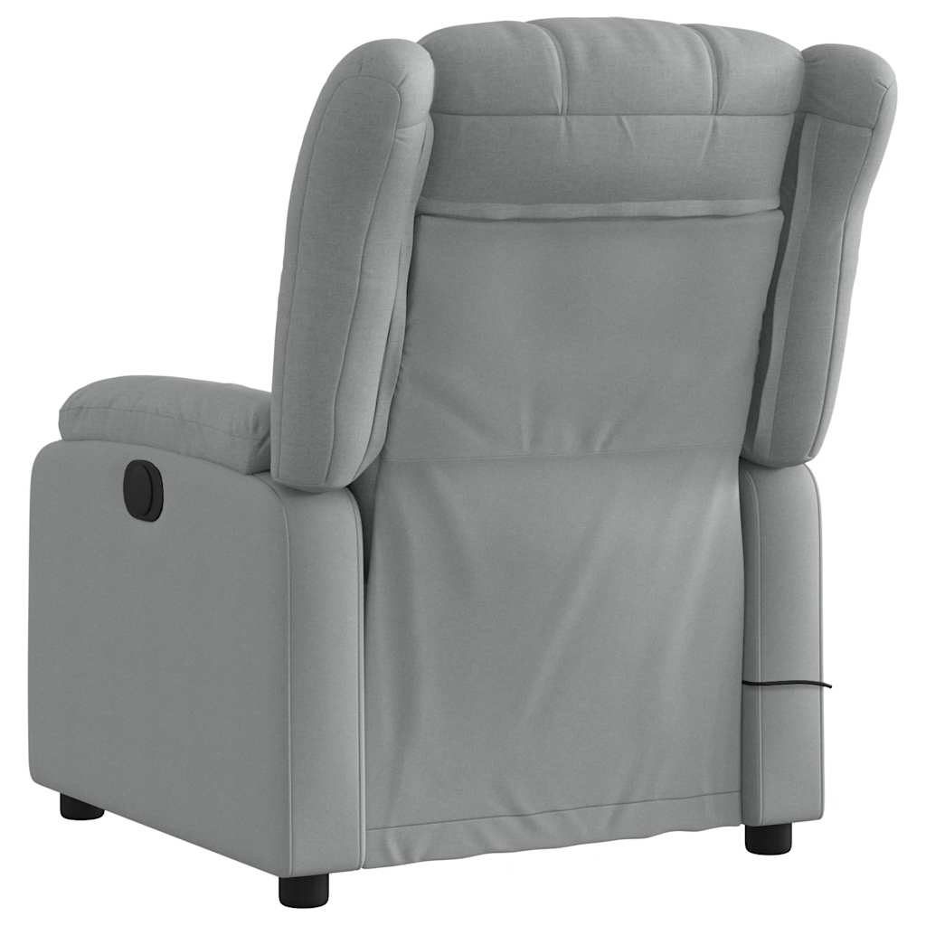 Electric massage armchair, light gray, fabric