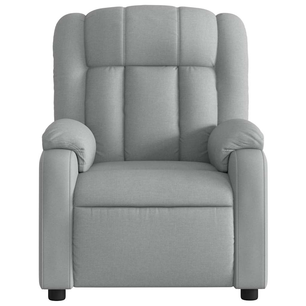 Electric massage armchair, light gray, fabric