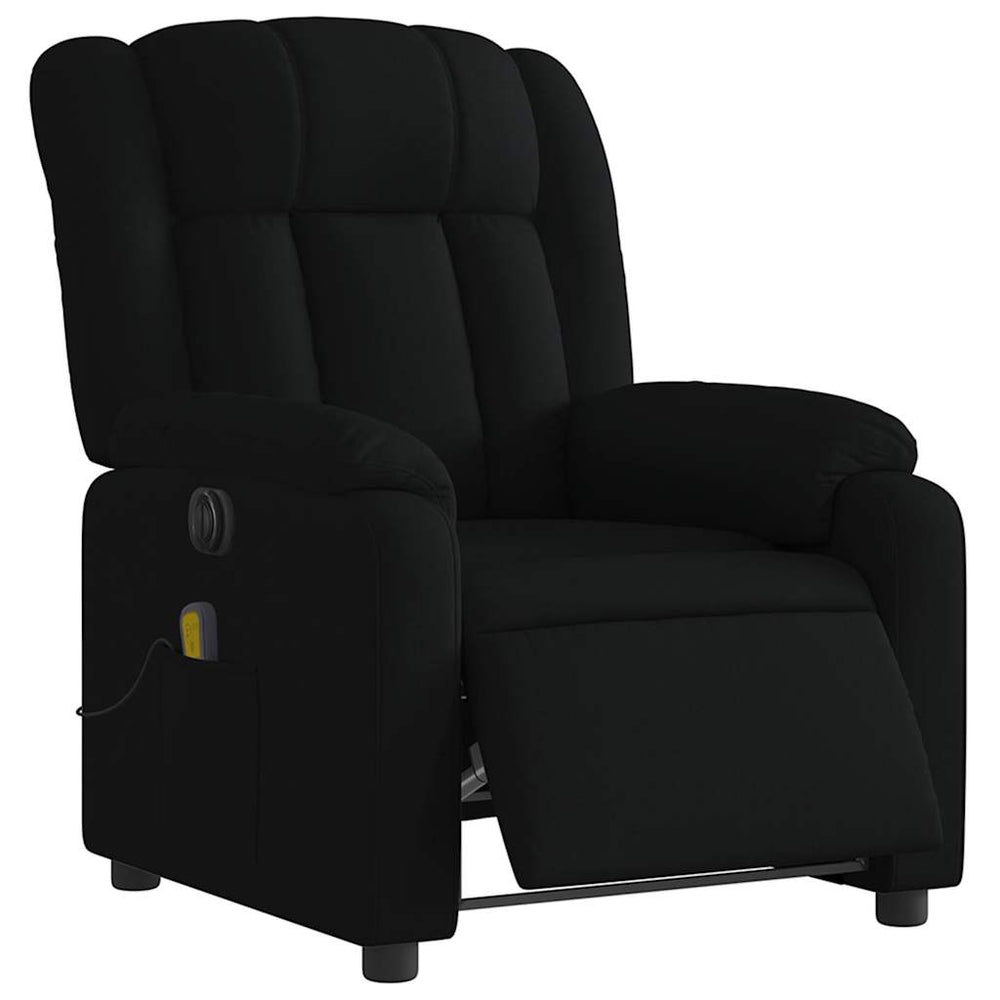 Electric Reclining Massage Chair, Black, Fabric