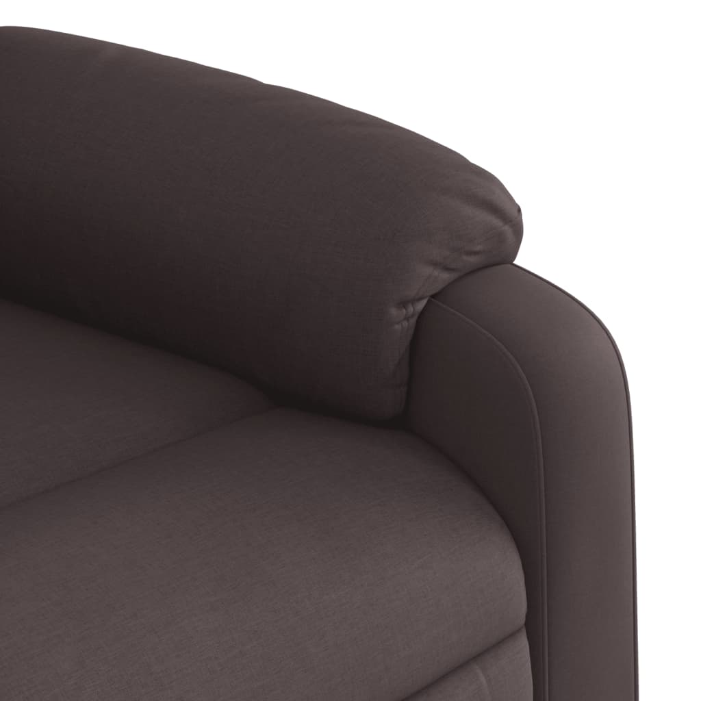 Electric reclining massage chair, dark brown, fabric