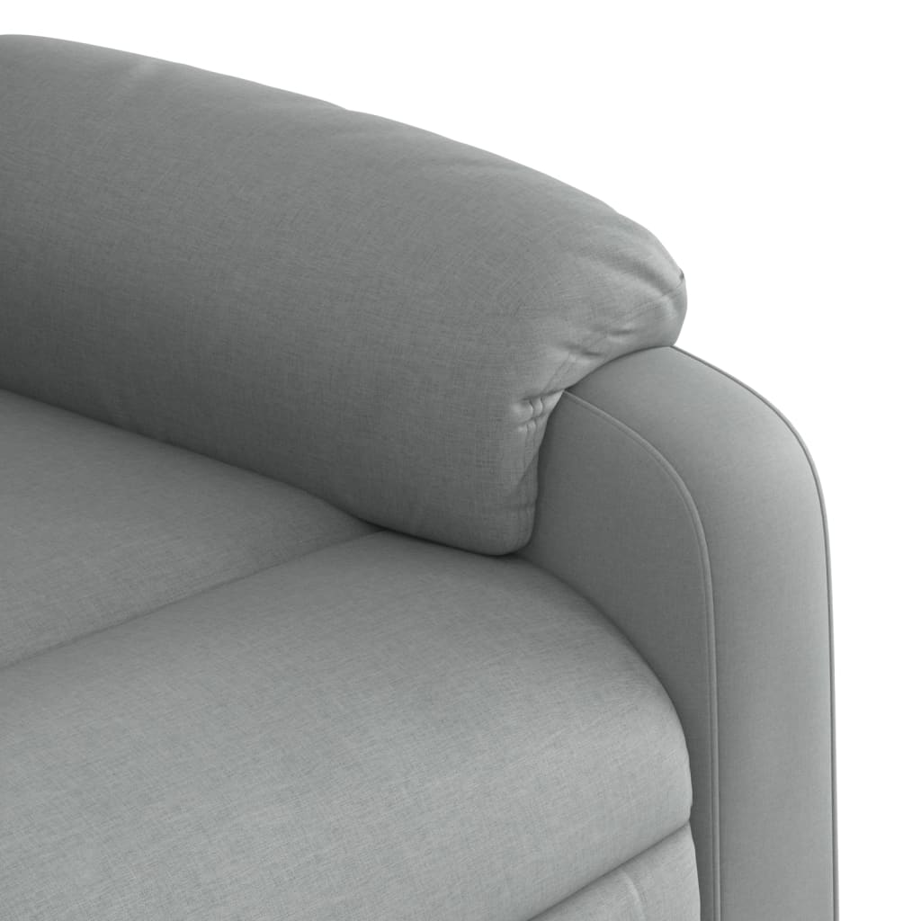 Rise and recline armchair, light grey, fabric
