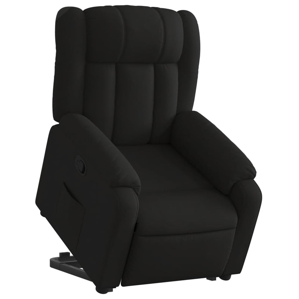 Recliner armchair, black, fabric