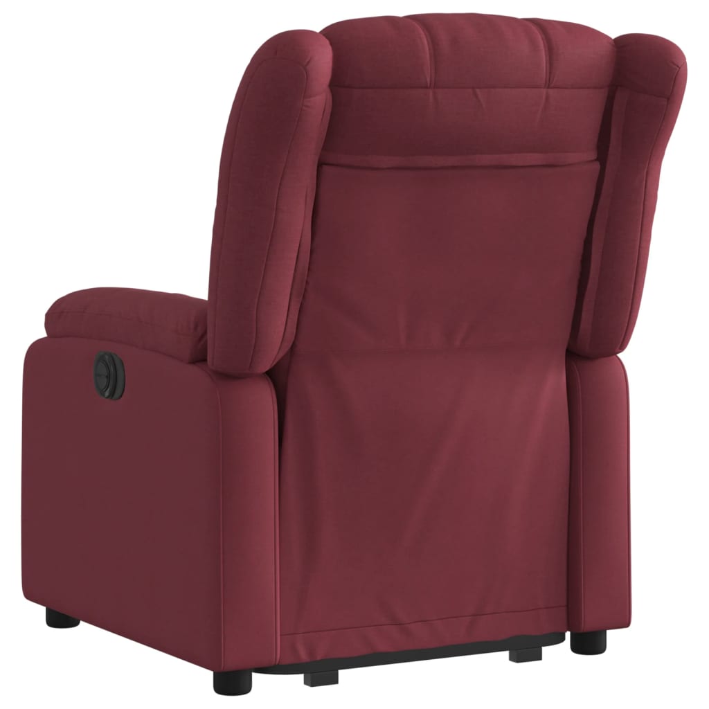 Stand-up recliner, wine red, fabric