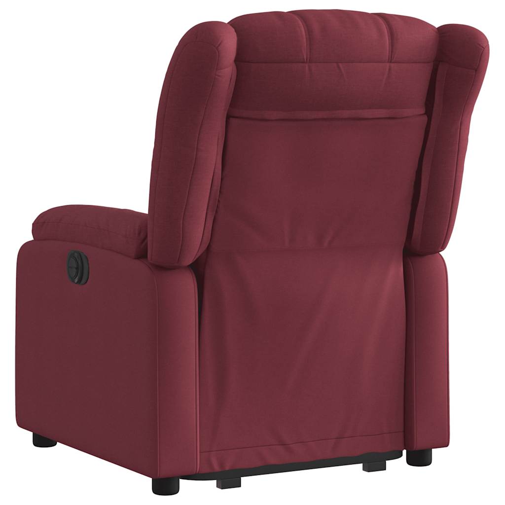 Stand-up recliner, wine red, fabric