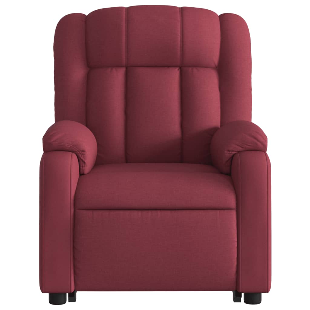 Stand-up recliner, wine red, fabric