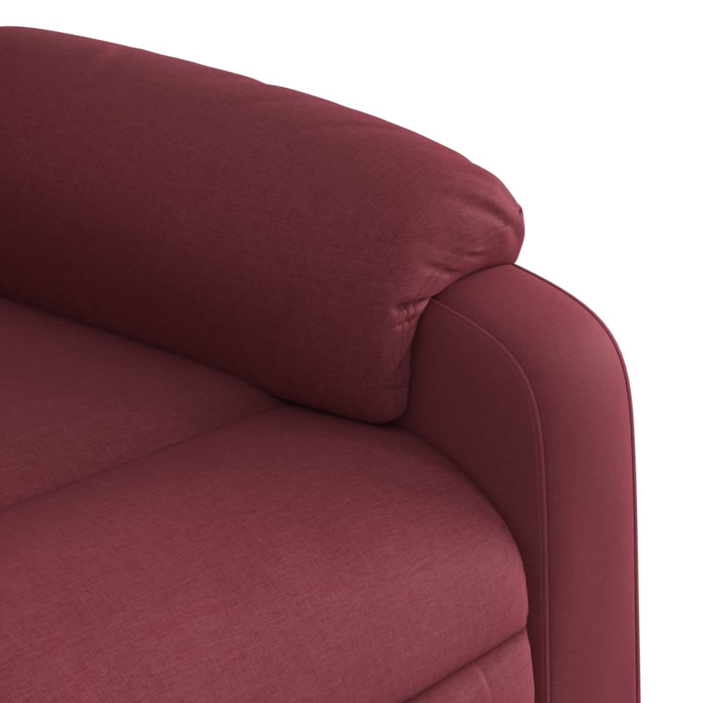 Stand-up recliner, wine red, fabric