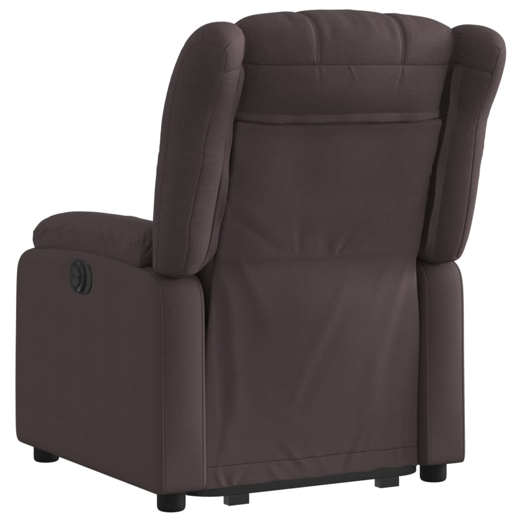 Recliner, dark brown, fabric