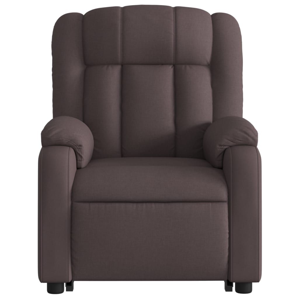 Recliner, dark brown, fabric