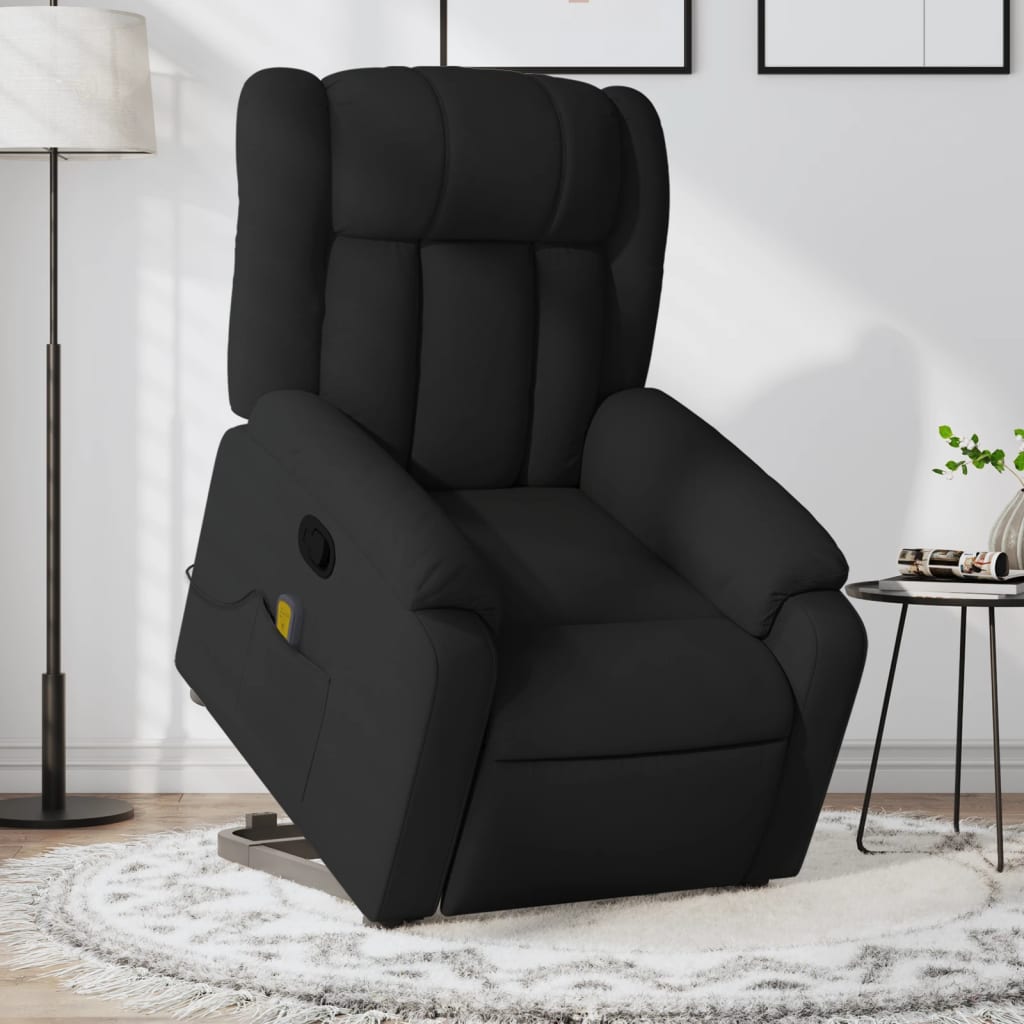 Standing Reclining Massage Chair, Black, Fabric