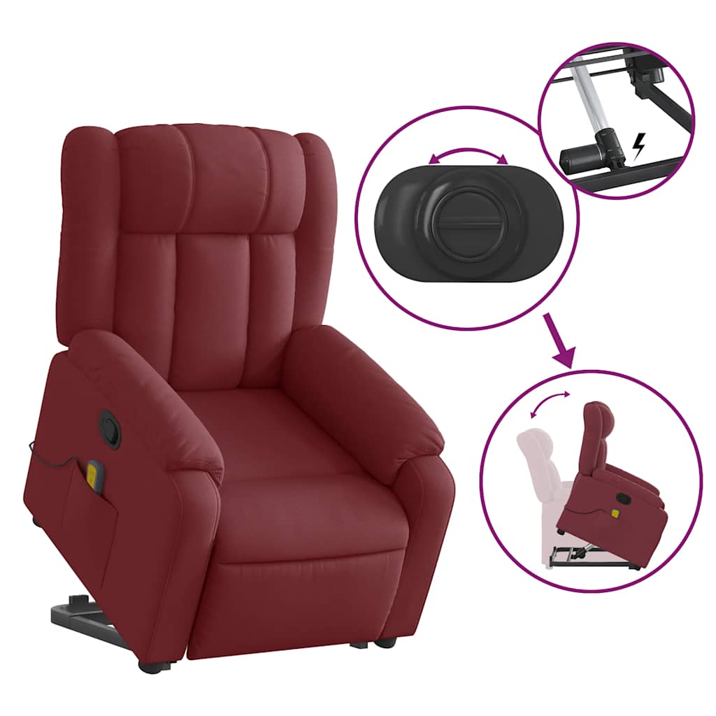 Standing reclining massage chair, wine, fabric