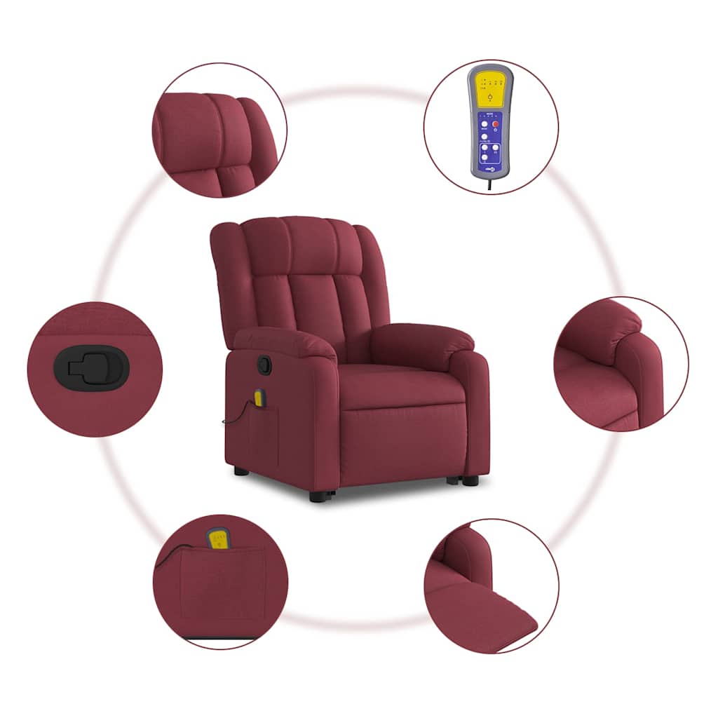 Standing reclining massage chair, wine, fabric