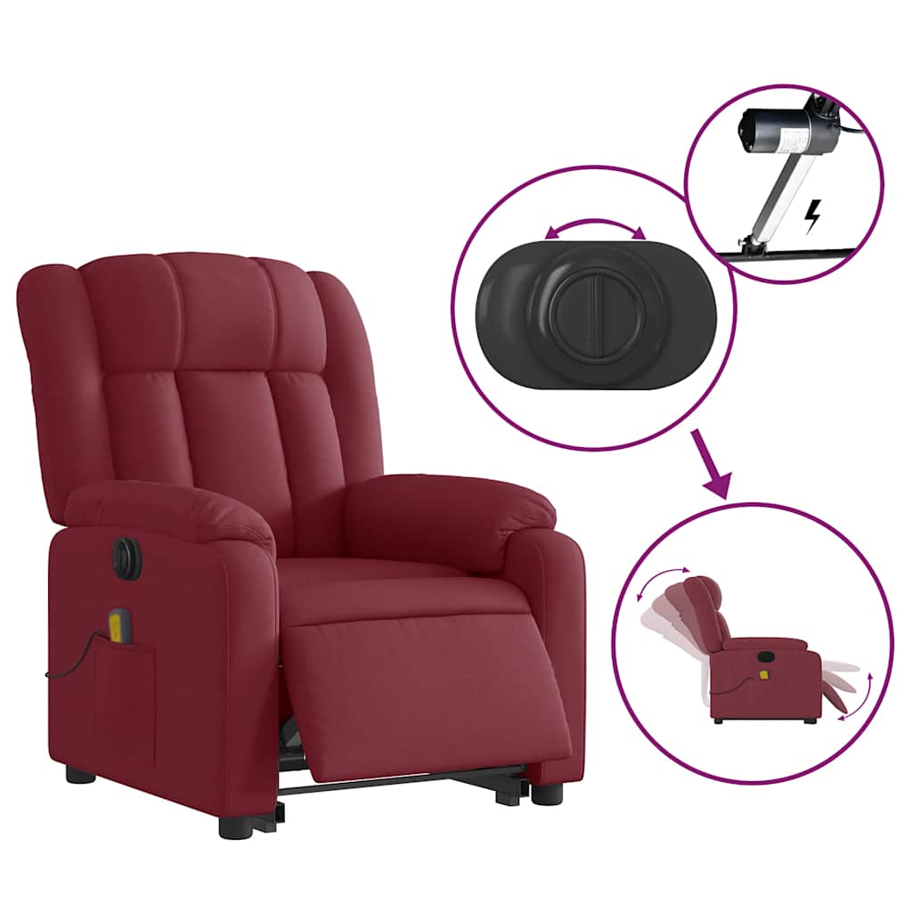 Standing electric massage chair, wine, fabric