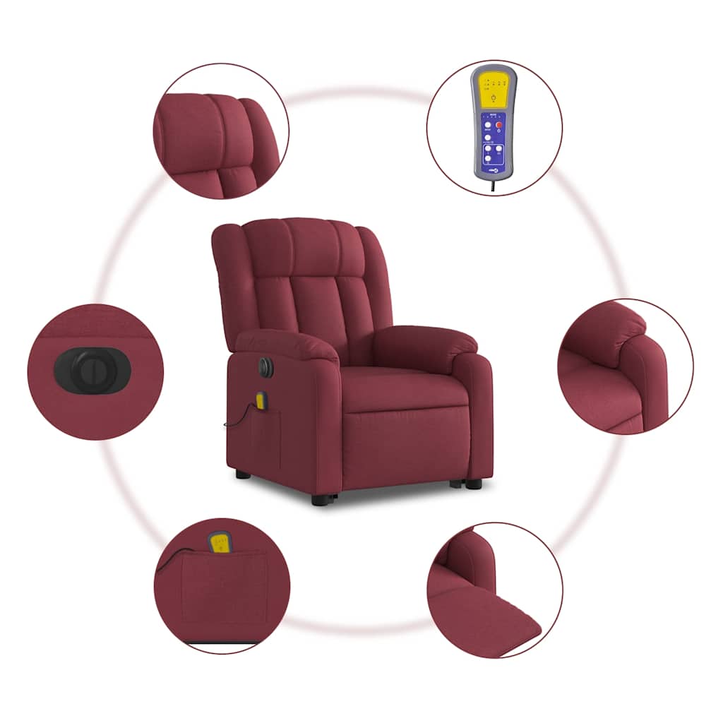 Standing electric massage chair, wine, fabric
