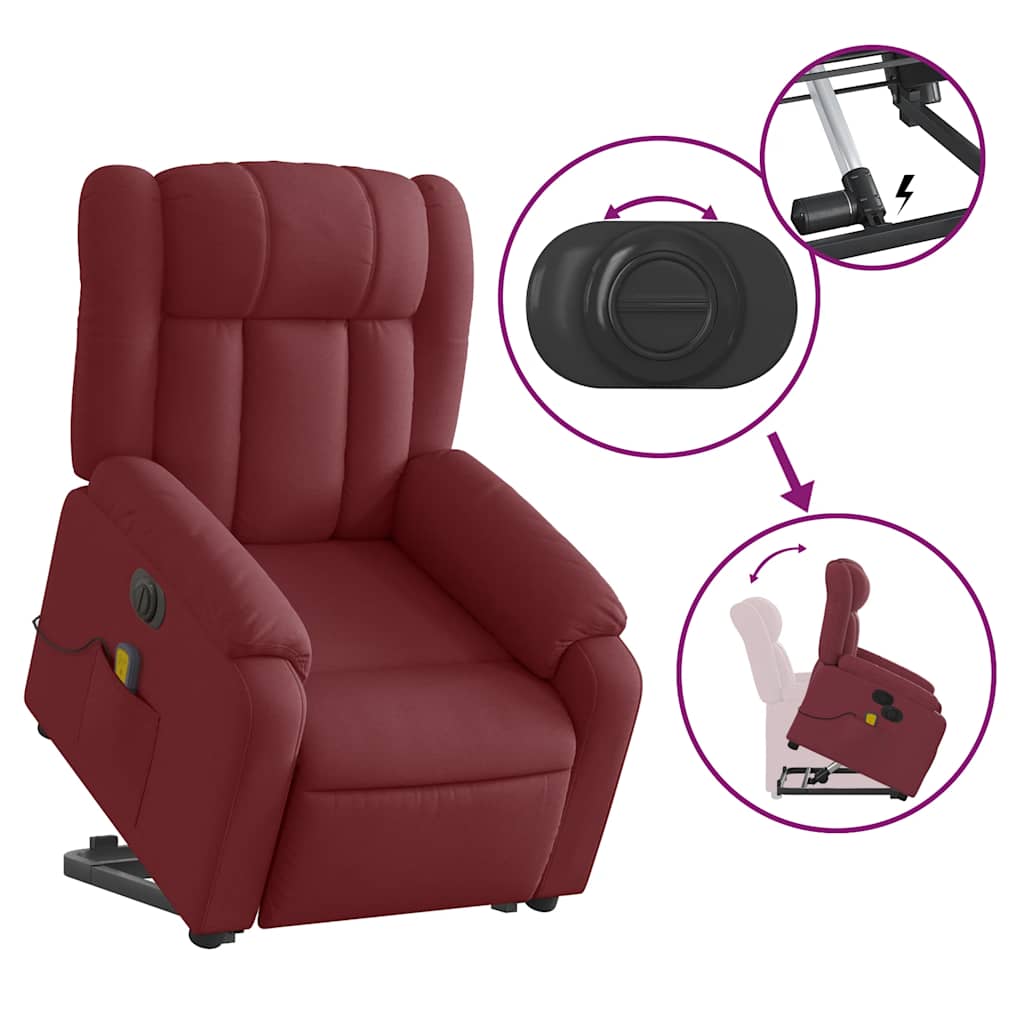 Standing electric massage chair, wine, fabric