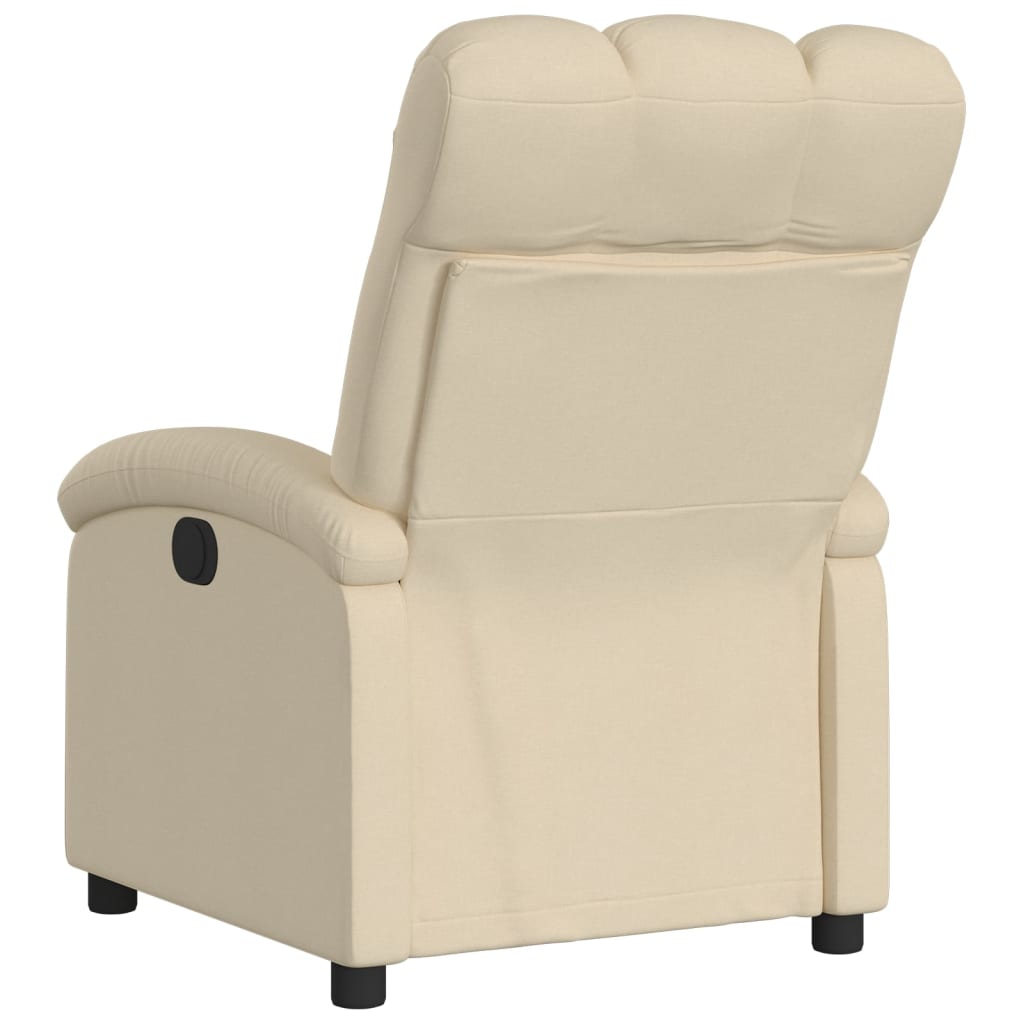 Recliner armchair, cream-colored, fabric